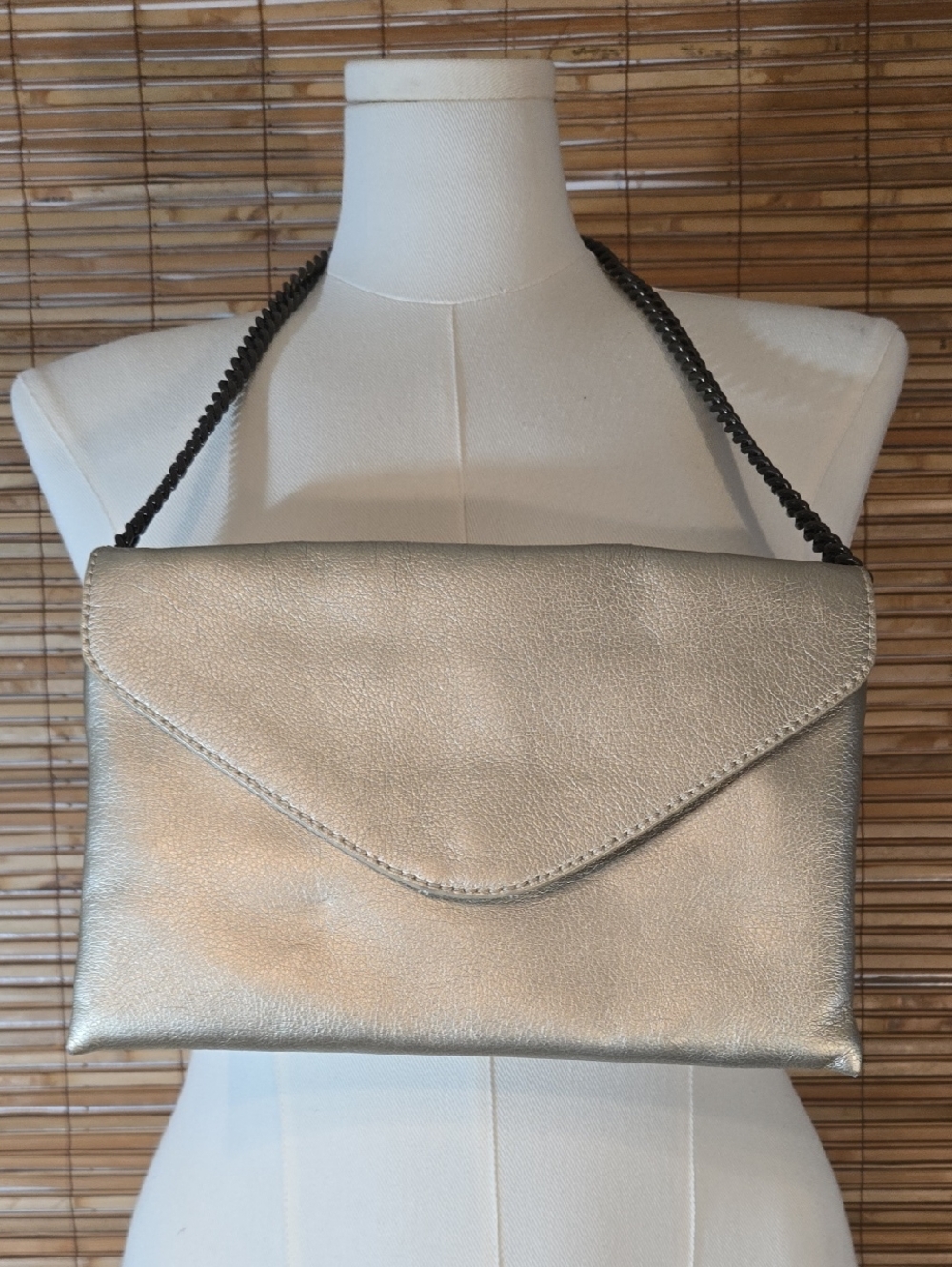 Champagne Leather Envelope Bag
